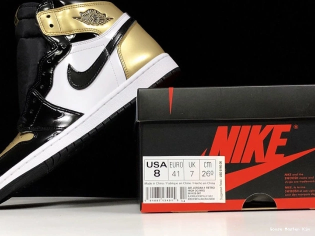 High Air Toe Jordan Retro 1 Glod 861428-007 0719
